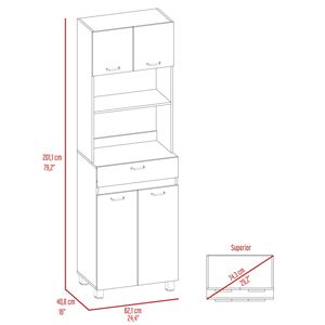 Mueble para microondas Madison Kitchen blanco - Product Image 4