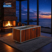Bañera de Inmersión Fría Silenciosa, Acero Inoxidable 316SS, Madera de Cedro Rojo, Baño de Hielo Inteligente con WiFi, Enfriador UKCA, IPX4, DDP Reino Unido, para Jardín, Hogar