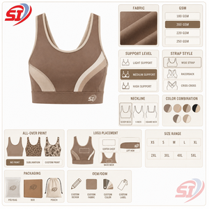 Womens High Support <b>Racerback</b> Sports <b>Bra</b> Custom Breathable Quick Dry Yoga Fitness <b>Bra</b> Crystal Decoration 100% Polyester - Product Image 5