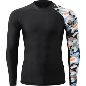 เสื้อรัดรูปออกกำลังกายผู้ชาย แห้งเร็ว สำหรับกีฬา MMA แฟชั่นเสื้อผ้าออกกำลังกาย ผ้าเรียบ - Product Image 4