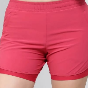 Shorts Deportivos para Mujer, Color Rosa Coral, Elásticos, para Gimnasio, con Cintura Elástica - Product Image 2