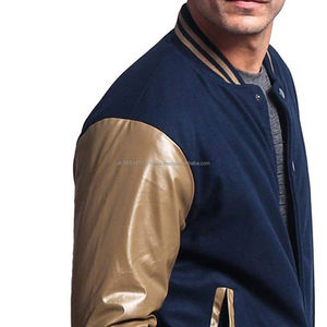 Chaquetas universitarias de algodón de alta calidad para hombre, cuello levantado, logotipo frontal, manga larga personalizada, estilo universitario, temporada de otoño, servicio OEM - Product Image 4