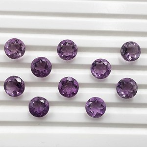 Lot de pierres précieuses en fluorite naturelle en vrac, taillées rondes à facettes, 8-12 mm, pierre pleochroïque violette pour bijoux fins - Product Image 6