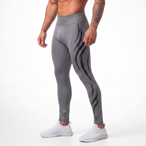 Leggings de sport personnalisés pour hommes, pantalons de compression taille basse, leggings de gym en spandex et polyester pour hommes, collants de yoga - Product Image 1