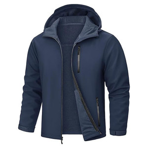 Men's Hooded Softshell <b>Jacket</b> Lightweight Waterproof <b>Fleece</b> <b>Lined</b> Windbreaker Rain <b>Jacket</b> for Winter Outdoor Hiking and Travel - Product Image 1