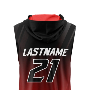 เสื้อฟุตบอลเด็กชายพิมพ์ลายนก 7v7 แบบไม่มีแขน มีฮู้ด ดีไซน์ซับลิเมชั่นแบบไล่สี  โลโก้ทีมแบบกำหนดเอง ชื่อและหมายเลขผู้เล่น เสื้อวัยรุ่น - Product Image 4