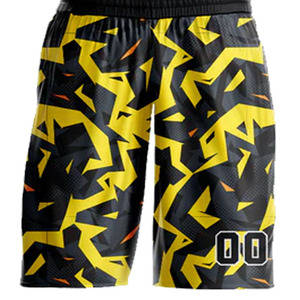 Ensemble d'uniformes de basketball personnalisés par sublimation – Maillot jaune et noir uni sans manches, short respirant en maille à taille élastique pour adulte - Product Image 6