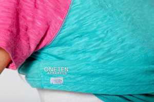 Débardeur Raglan Uni pour Femme, Col Rond, Manches Courtes, Vert Teal Rose, Sportif, Anti-boulochage, Imprimé en Relief, 100% Coton Jersey - Product Image 6