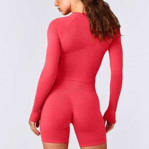 Solid Color High Elasticity Women's <b>Long</b> Sleeve Compression Shirt Wholesale Low Price Fitness Wear Clothes Gym Workout Wear - Product Image 6