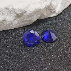 Zafiro natural redondo facetado, corte brillante, zafiro suelto en varios tamaños, gema azul para joyería al por mayor. - Product Image 3