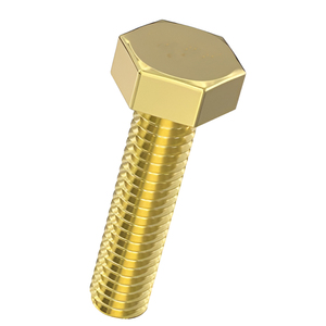 Brass Hex Head Bolt Class 8.8 Plain Finish Industrial <b>Fastener</b> Wholesale Supply for Engineering Applications - Product Image 1