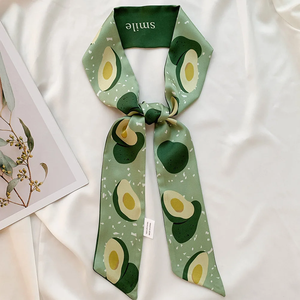 Nuevo Pañuelo de Moda de Seda con Estampado de Frutas para Mujer, Bufanda de Seda de 90cm de Largo, Pañuelo Estrecho para el Cuello, Lazo para el Cuello - Product Image 4