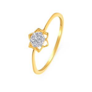 Premium Gold Diamond <b>Studded</b> Leaf Design Engagement Ring for Women Marquise Cut, 0.35 Ct, Handcrafted Yellow Gold - Product Image 1