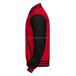 Veste universitaire de qualité supérieure pour hommes, logo brodé personnalisé, uniforme décontracté, baseball noir unisexe, hiver 2026, écologique, respirant - Product Image 3