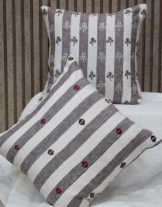 Hand Embroidered Tree Motif Striped 100% Linen Cushion Cover Decorative <b>Pillow</b> Case Modern Home Sofa <b>Decor</b> Wholesale Supplier - Product Image 5