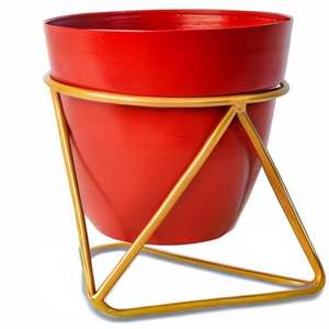 High Quality Durable Metal Iron 2 Color Planter <b>Flower</b> <b>Pot</b> Net Type Stand <b>Large</b>/Small Garden/Home Application Floor Usage - Product Image 1