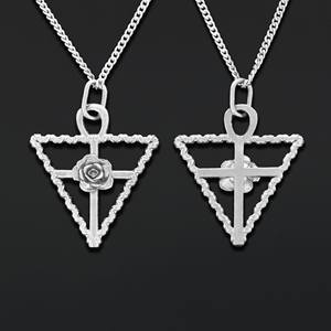 Pendentif BOJ RCJ 017, style victorien, personnalisé, rose-croix rosicrucienne, fait main, argent sterling, symbole alchimique, prix bas, en solde - Product Image 5