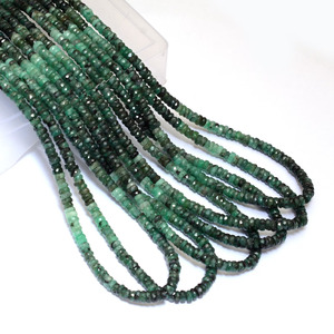 Emerald 5mm-6mm Faceted Heishi Beads Natural Emerald Precious Gemstone Wheel Coin <b>Spacer</b> Rondelle Loose Beads For Jewelry Making - Product Image 5