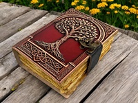 Carnet en cuir Herb Heritage Tree Life Journal, 200 feuilles, Grimoire Celtique, Livre des Ombres, Journal vintage à bords festonnés, Water