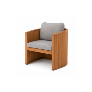 Modern <b>Outdoor</b> Teak Wood <b>Round</b> Dining Set Patio Garden Furniture 6 Seater Dining <b>Table</b> and Armchairs for Villa Resort Hotel - Product Image 2