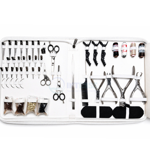 52pcs Hair Extension Kit White <b>Storage</b> <b>Box</b> Silver <b>Tools</b> Premium Stainless Steel for Salon Professionals and Home Users - Product Image 6