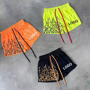 Shorts de bain et de surf pour hommes en toile tricotée 100 % coton, taille mi-haute élastique, séchage rapide, respirant, imperméable avec poches, OEM - Product Image 2