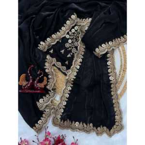 Vestidos de Club de diseñador Saree elegante con lentejuelas y bordado de cordones para una apariencia de fiesta - Product Image 5