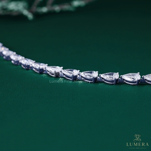 Bracelet tennis élégant en diamant de laboratoire taille poire, or 9K 10K 14K 18K, bijoux directement de l'usine pour femme - Product Image 3