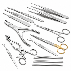 Ensemble de 14 instruments chirurgicaux en acier inoxydable certifiés CE, kit d'instruments médicaux pour chirurgie générale, réutilisable - Product Image 1