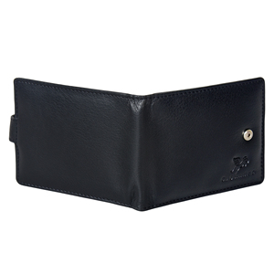 Premium Black Genuine Leather <b>Mens</b> Money Clip <b>Wallet</b> Snap Closure Bifold Card Holder Compact <b>RFID</b> Secure Everyday Leather Access - Product Image 1