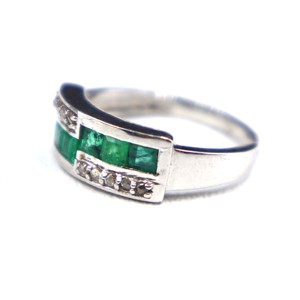 925 Sterling <b>Silver</b> <b>Emerald</b> with Diamond Cut Gemstone <b>Ring</b> Wholesale Natural <b>Emerald</b> Stone <b>Silver</b> <b>Ring</b> Jewelry Gift Engagement - Product Image 3