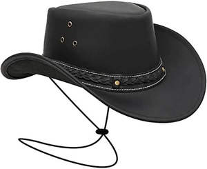 Sombrero de Vaquero de Cuero para Hombre y Mujer, Ligero, Hecho a Mano, Moldeable, de Ala Ancha y Duradero - Product Image 1