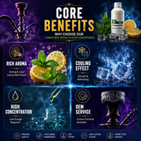Concentré d'arôme citron menthe pour chicha, tabac soluble pour mélasse de narguilé, fourniture OEM
