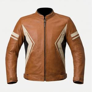 แจ็คเก็ตมอเตอร์ไซค์หนังแท้คุณภาพสูงสำหรับผู้ชาย ดีไซน์ยอดเยี่ยมปี 2024 ขายส่ง - Product Image 1