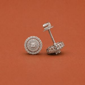 Boucles d'oreilles rondes en forme d'halo avec design de cercles concentriques, argent sterling 925, bijoux élégants, cadeau pour femmes - Product Image 4