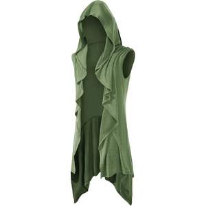 2025 Men's Open Front Knit Drape <b>Robe</b> with Sleeveless <b>Hooded</b> Cardigan & Shawl Collar Mens Hoodies & Sweatshirts - Product Image 1