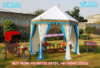 Tentes et chapiteaux d'extérieur au thème marocain moderne pour mariages indiens et concerts – Construction durable en métal et tissu