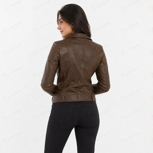 Chaqueta de Motociclista de Cuero PU para Mujer AL BARAKA WEAR, Tejido Personalizable, Diseño Transpirable, Servicio OEM, Venta al Por Mayor Disponible - Product Image 4