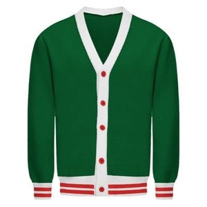 Cardigan à col en V pour homme avec logo personnalisé, bordure blanche, manches longues, fermeture boutonnée, tricot en coton, vêtement décontracté - Product Image 3