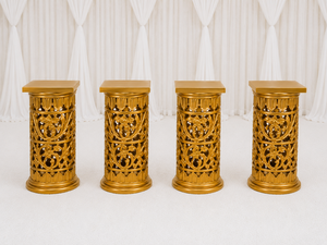 Ensemble de chaises dorées pour la cérémonie de mariage indienne Vivah, Mandap moderne de luxe en fibre de verre, taille personnalisable pour les mariages hindous - Product Image 5
