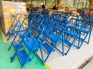 Steel 3 Step Folding Ladder 300 lb Capacity Anti <b>Slip</b> Safety Step Stool OEM Vietnam Manufacturer - Product Image 4