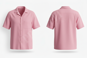 Camisa de Vestir Personalizada en Color y Talla, Manga Corta, con Botones y Bolsillo, Informal, de Verano, de Algodón y Poliéster, Cómoda - Product Image 5