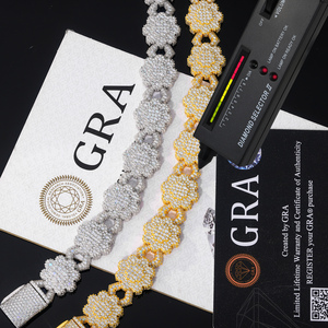 <b>Mens</b> Moissanite 925 <b>Silver</b> Interlocking Link Chain Iced Out Luxury Statement <b>Bracelet</b> Gold <b>Silver</b> Rose Gold Jewellery - Product Image 5