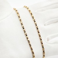 Collier en or 18 carats, bracelet étincelant et élégant, style urbain vintage, en laiton fusionné, accessoire durable pour couples et familles