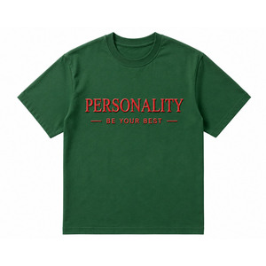 เสื้อยืดแขนสั้นสีเขียวมะกอกสำหรับผู้ชาย ทรงปกติ ผ้าฝ้าย 100% คอกลม แบบลำลอง ผ้าเจอร์ซีย์ ลายนูน - Product Image 5