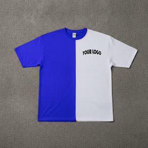 Custom High Quality 100% Cotton Loose Fit Color Block Men's <b>Hip</b> Hop T-Shirt Digital Printed Logo Drop Shoulder Quick Dry - Product Image 1