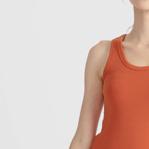 Camiseta sin mangas de punto acanalado informal para mujer, ecológica, de secado rápido, transpirable, de jersey de spandex/algodón, longitud regular, para verano - Product Image 2