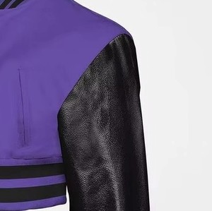 Veste en cuir universitaire personnalisée pour femmes, avec patch brodé en chenille, service d'échantillons OEM ODM disponible en usine - Product Image 2