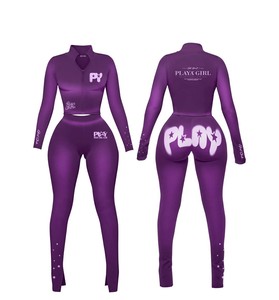 Ensemble de vêtements de sport sans couture pour femmes, grande taille, couleur unie, pour la gym, le fitness, l'entraînement et le yoga, 100% coton - Product Image 1
