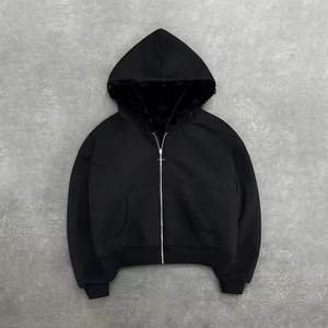 Sudadera con Capucha Reversible Premium para Hombre, de Doble Cara, con Estampado de Leopardo y Color Liso, Oversize, con Cremallera, de Tejido Grueso, Estilo Urbano Y2K - Product Image 4